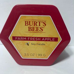 Burt's Bees Farm Fresh Apple 2 Wick Tin Soy Candle (1) Candle 3.5oz DISCONTINUED